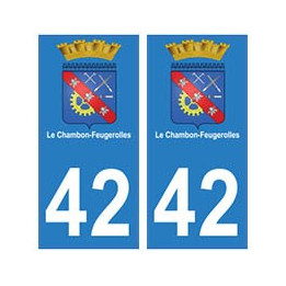 42 Le Chambon-Feugerolles autocollant plaque blason armoiries stickers département