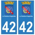 42 Le Chambon-Feugerolles autocollant plaque blason armoiries stickers département