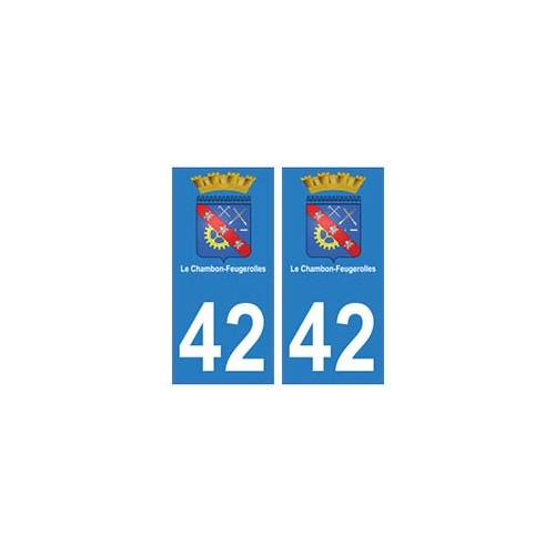 42 Le Chambon-Feugerolles autocollant plaque blason armoiries stickers département