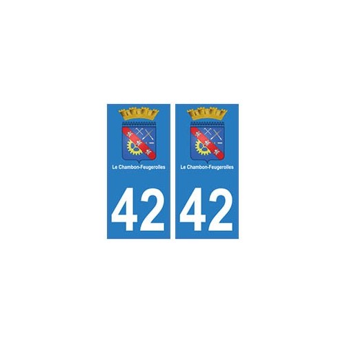 42 Le Chambon-Feugerolles autocollant plaque blason armoiries stickers département