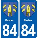 84 Maubec blason autocollant plaque stickers ville