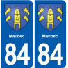 84 Maubec blason autocollant plaque stickers ville