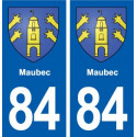 84 Maubec blason autocollant plaque stickers ville