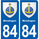 84 Mondragon blason autocollant plaque stickers ville
