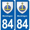 84 Mondragon blason autocollant plaque stickers ville