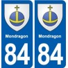 84 Mondragon blason autocollant plaque stickers ville