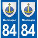 84 Mondragon blason autocollant plaque stickers ville