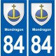 84 Mondragon blason autocollant plaque stickers ville