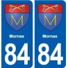 84 Mornas blason autocollant plaque stickers ville