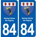 84 Sainte-Cécile-les-Vignes blason autocollant plaque stickers ville