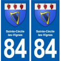 84 Sainte-Cécile-les-Vignes blason autocollant plaque stickers ville