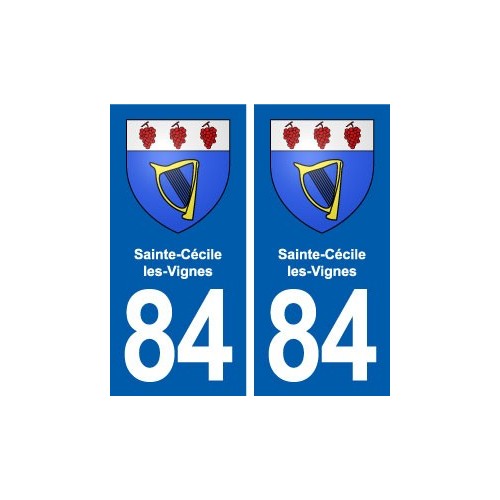 84 Sainte-Cécile-les-Vignes blason autocollant plaque stickers ville