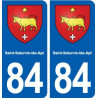 84 Saint-Saturnin-lès-Apt blason autocollant plaque stickers ville