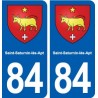 84 Saint-Saturnin-lès-Apt blason autocollant plaque stickers ville