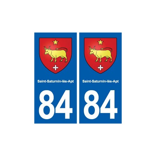 84 Saint-Saturnin-lès-Apt blason autocollant plaque stickers ville