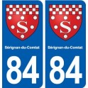 84 Sérignan-du-Comtat blason autocollant plaque stickers ville
