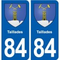 84 Taillades blason autocollant plaque stickers ville