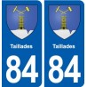 84 Taillades blason autocollant plaque stickers ville