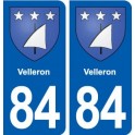 84 Velleron blason autocollant plaque stickers ville