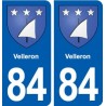 84 Velleron blason autocollant plaque stickers ville