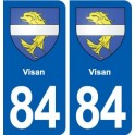84 Visan blason autocollant plaque stickers ville