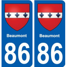 86 Beaumont blason autocollant plaque stickers ville