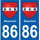 86 Beaumont blason autocollant plaque stickers ville