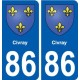 86 Civray blason autocollant plaque stickers ville