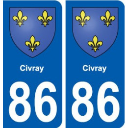 86 Civray blason autocollant plaque stickers ville
