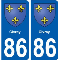86 Civray blason autocollant plaque stickers ville