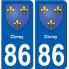 86 Civray blason autocollant plaque stickers ville