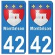 42 Montbrison autocollant plaque blason armoiries stickers département