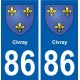 86 Civray blason autocollant plaque stickers ville
