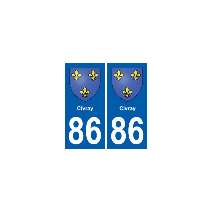 86 Civray blason autocollant plaque stickers ville