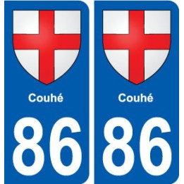 86 Couhé blason autocollant plaque stickers ville