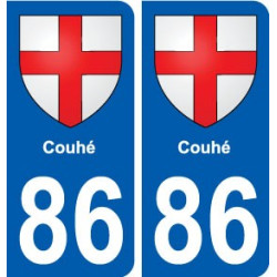 86 Couhé blason autocollant plaque stickers ville