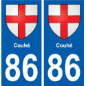 86 Couhé blason autocollant plaque stickers ville