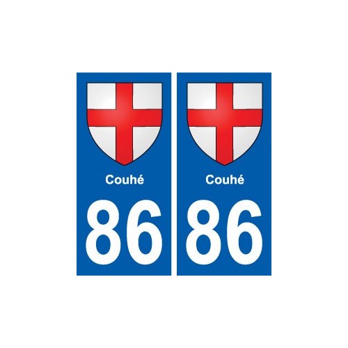 86 Couhé blason autocollant plaque stickers ville