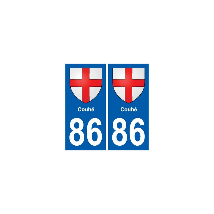 86 Couhé blason autocollant plaque stickers ville