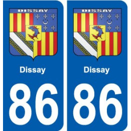86 Dissay blason autocollant plaque stickers ville