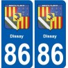 86 Dissay blason autocollant plaque stickers ville