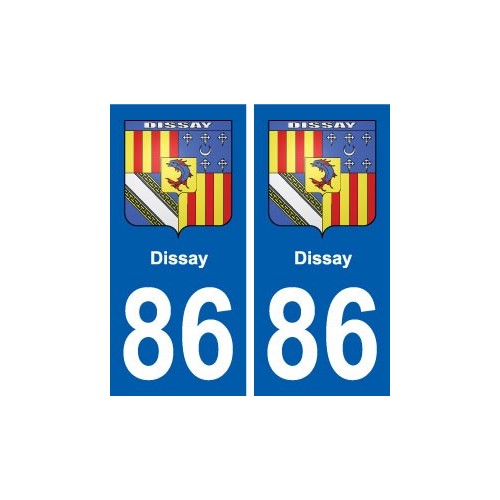 86 Dissay blason autocollant plaque stickers ville