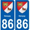 86 Gençay blason autocollant plaque stickers ville