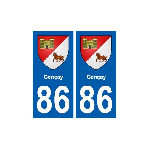 86 Gençay blason autocollant plaque stickers ville