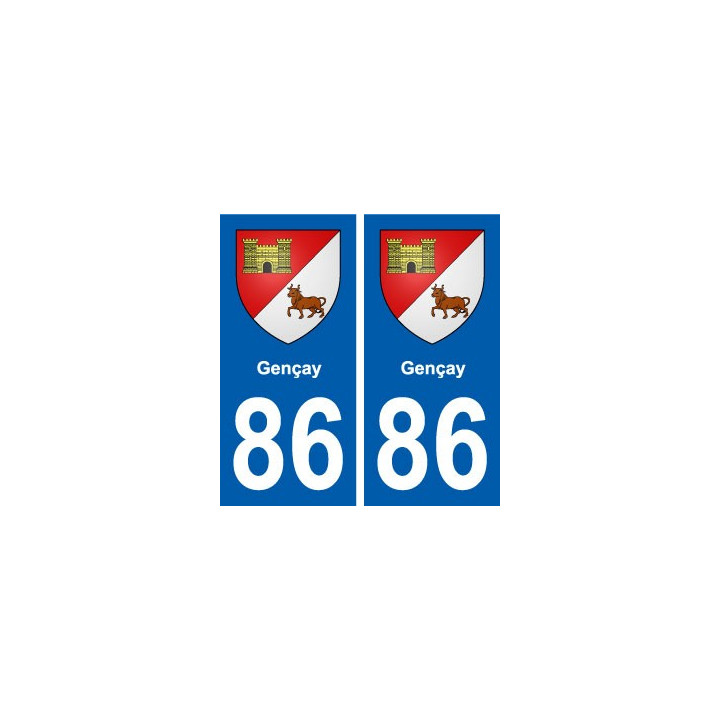 86 Gençay blason autocollant plaque stickers ville