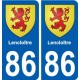 86 Lencloître blason autocollant plaque stickers ville