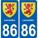 86 Lencloître blason autocollant plaque stickers ville
