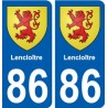86 Lencloître blason autocollant plaque stickers ville