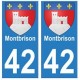 42 Montbrison autocollant plaque blason armoiries stickers département