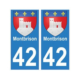 42 Montbrison autocollant plaque blason armoiries stickers département